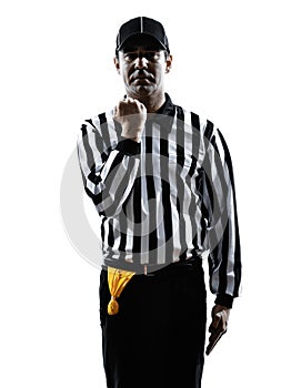 American football referee gestures facemask silhouette