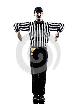 American football referee gestures illegal shift silhouette