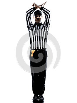 American football referee gestures personal foul silhouette