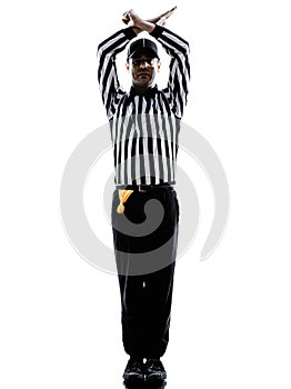 American football referee gestures personal foul silhouette photo
