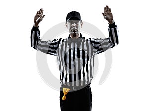 American football referee gestures silhouette