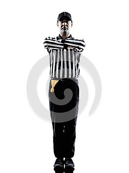 American football referee gestures silhouette