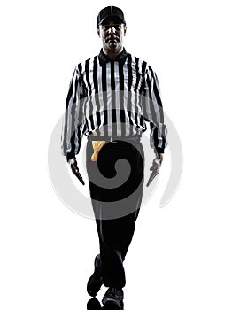 American football referee gestures tripping silhouette