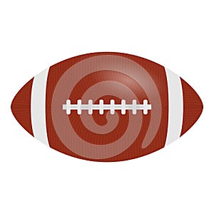 American Football, rugby ball isolated on a white background. Realistic Vector Illustration. Rugby sport.