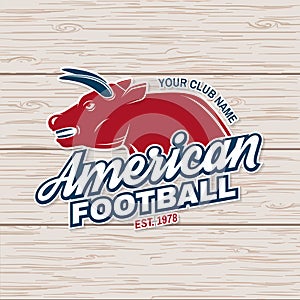 American football or rugby club badge. Vector. Concept for shirt, logo, print, stamp, patch. Vintage typography design