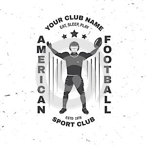 American football or rugby club badge. Vector . Concept for shirt, logo, print, stamp, tee, patch. Vintage typography