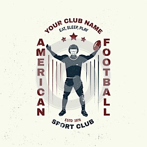 American football or rugby club badge. Vector . Concept for shirt, logo, print, stamp, tee, patch. Vintage typography