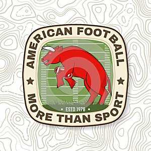American football or rugby club embroidery patch. Vector. Concept for shirt, logo, print, stamp, patch. Vintage