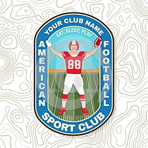 American football or rugby club embroidery patch. Vector . Concept for shirt, logo, print, stamp, tee, patch. Vintage