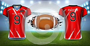 Americký fotbal ragby nebo dresy uniformy 
