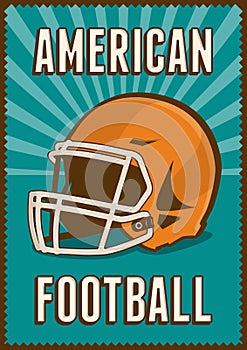 American Football Rugby Sport Retro Pop Art Poster Signage