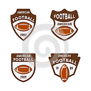 American football or rugby vector colored badges