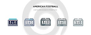 American football scores numbers icon in different style vector illustration. two colored and black american football scores