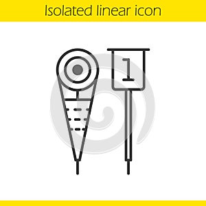 American football sideline markers linear icon