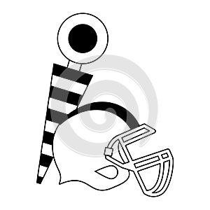 American football sport game cartoon in black and white