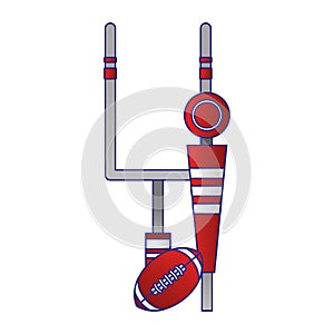 American football sport game cartoon blue lines