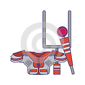 American football sport game cartoon blue lines