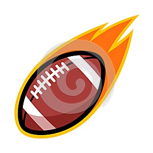 American football sport leather comet fire tail flying logo
