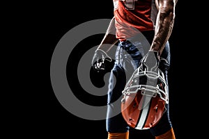 American football sportsman player is isolated on