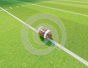 American Football Stadium and Ball