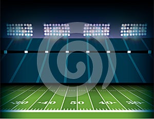 American Football Stadium and Field Background Illustration