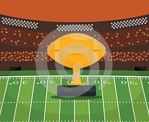 american football stadium with trophy