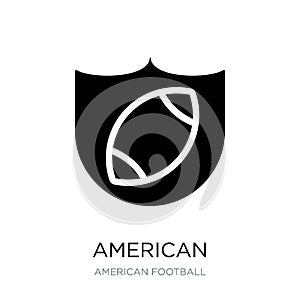 american football team emblem icon in trendy design style. american football team emblem icon isolated on white background.