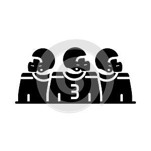 American football team players game sport professional and recreational silhouette design icon