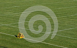 American football thirty yard marker