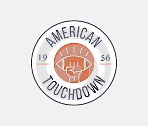 American football touchdown badge