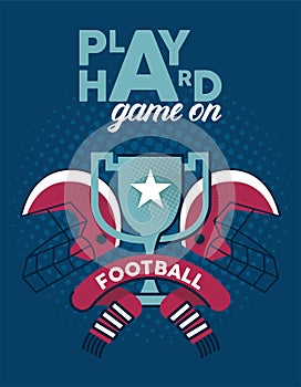 american football trophy poster
