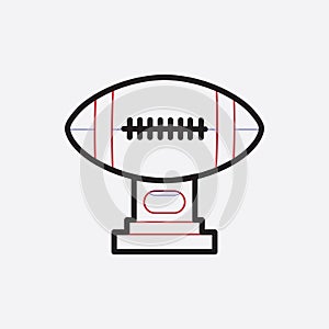 American football trophy. Vector illustration decorative background design