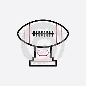 american football trophy. Vector illustration decorative design