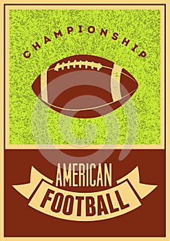 American football typographical vintage grunge style poster. Retro vector illustration.