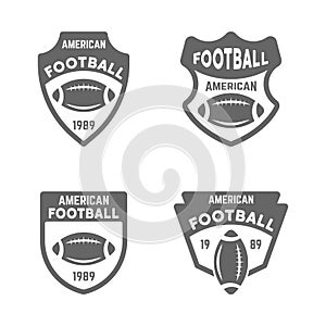 American football vector black badges or emblems