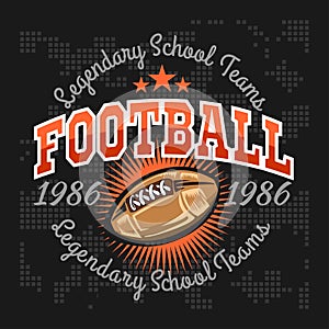 American football vintage vector labels for poster