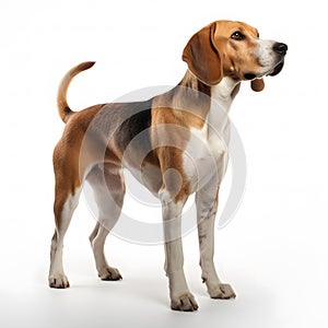 American Foxhound breed dog isolated on white background