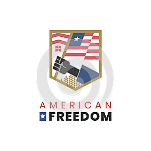 American Freedom Liberty Patriot Flag Logo