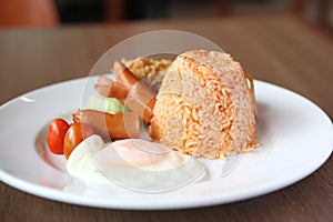 American Fried rice breakfast set