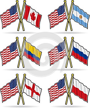 Americano amicizia bandiere 