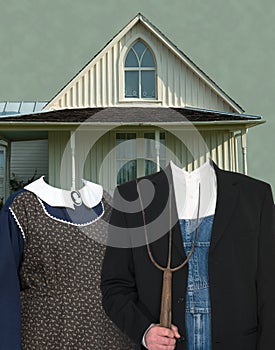 American Gothic Painting Spoof Template photo