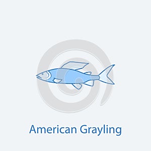 american grayling 2 colored line icon. Simple light and dark blue element illustration. american grayling concept outline symbol d