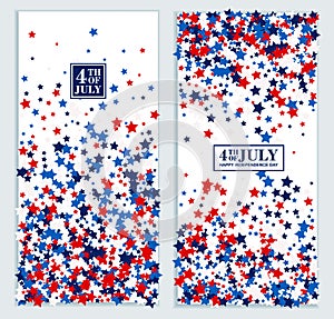 American Happy Independence Day banners set in traditional colors - red, white, blue