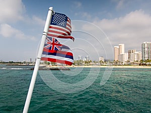 American and Hawaiian Flags