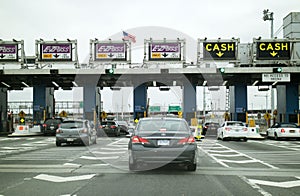 American highway toll plaza New York USA