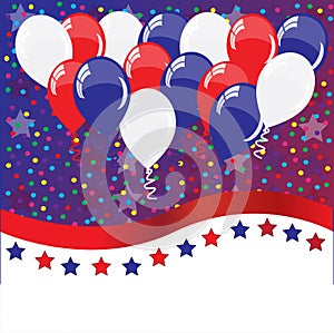 American holidays background with balloons