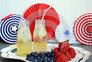 American HolidaySummer fruit and tea drinks with berries