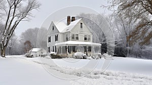 The American home, in winter. AI Generated