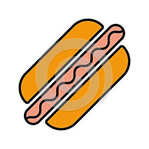 American hot dog color icon