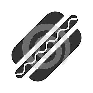 American hot dog glyph icon